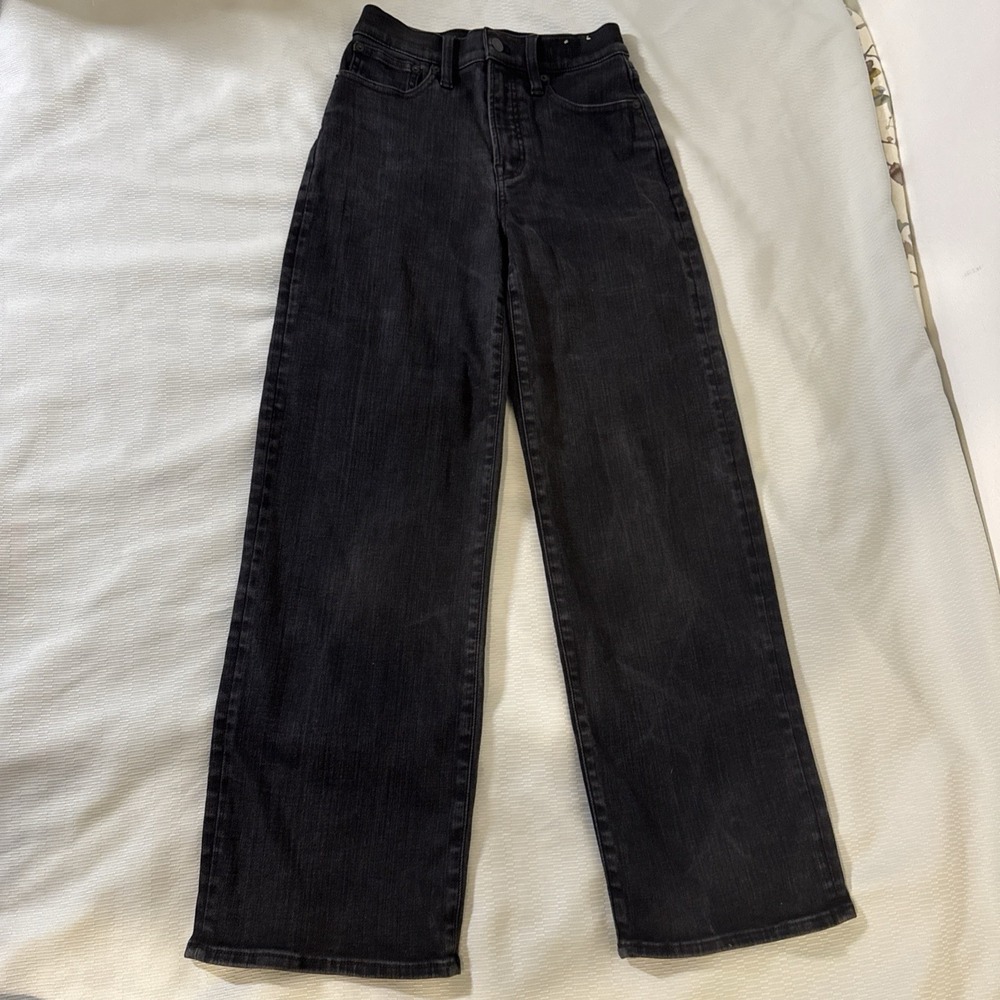 Madewell The Perfect Vintage Wide Leg Jeans Black Rinse Size 25
